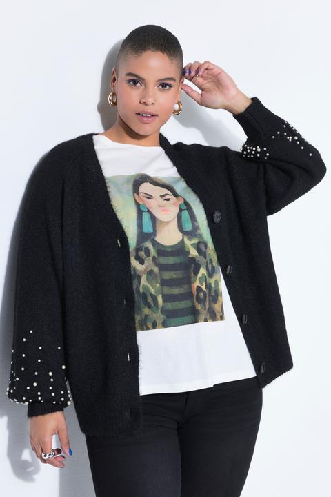 Produktbild Studio Untold Strickjacke, Oversize Shape, Ballonärmel mit Zierperlen (60)