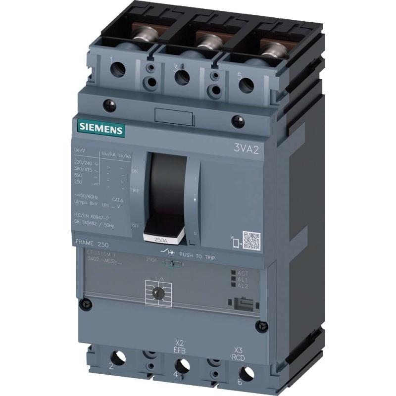 Siemens, Schutzschalter, Leistungsschalter 160A 3p opt.Motorantr 3VA2216-0MS32-0AA0