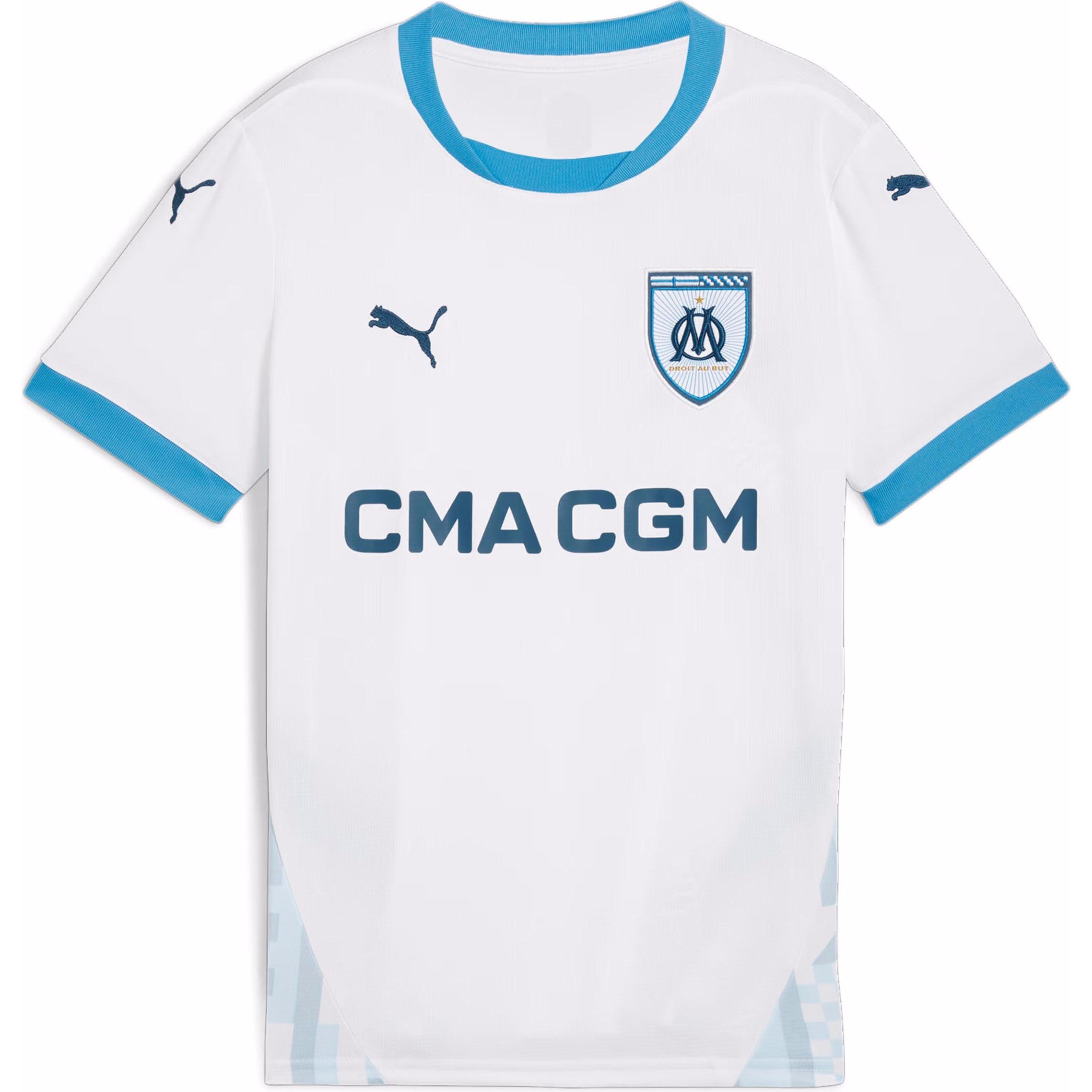 Puma, Unisex, Fussballtrikot, OM Home Jersey Replica Jr (116), Weiss, 116