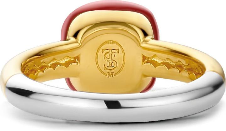 Produktbild Ti Sento Milano Ring mit korallrotem Stein vergoldet 12187CR (56, 925 Silber)