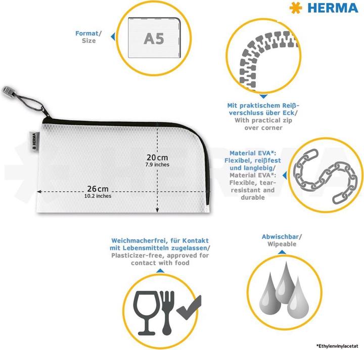 Immagine prodotto HERMA Tasca A4 con zip