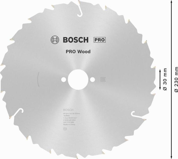 Produktbild Bosch Professional Zubehör PRO Wood Kreissägeblatt, 230 x 2.4 x 30 mm