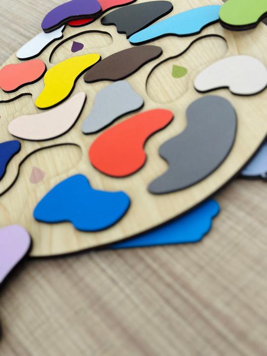 Immagine prodotto Activity Board Puzzle di pallet colorati in legno, giocattolo educativo per bambini, regalo ideale per i più