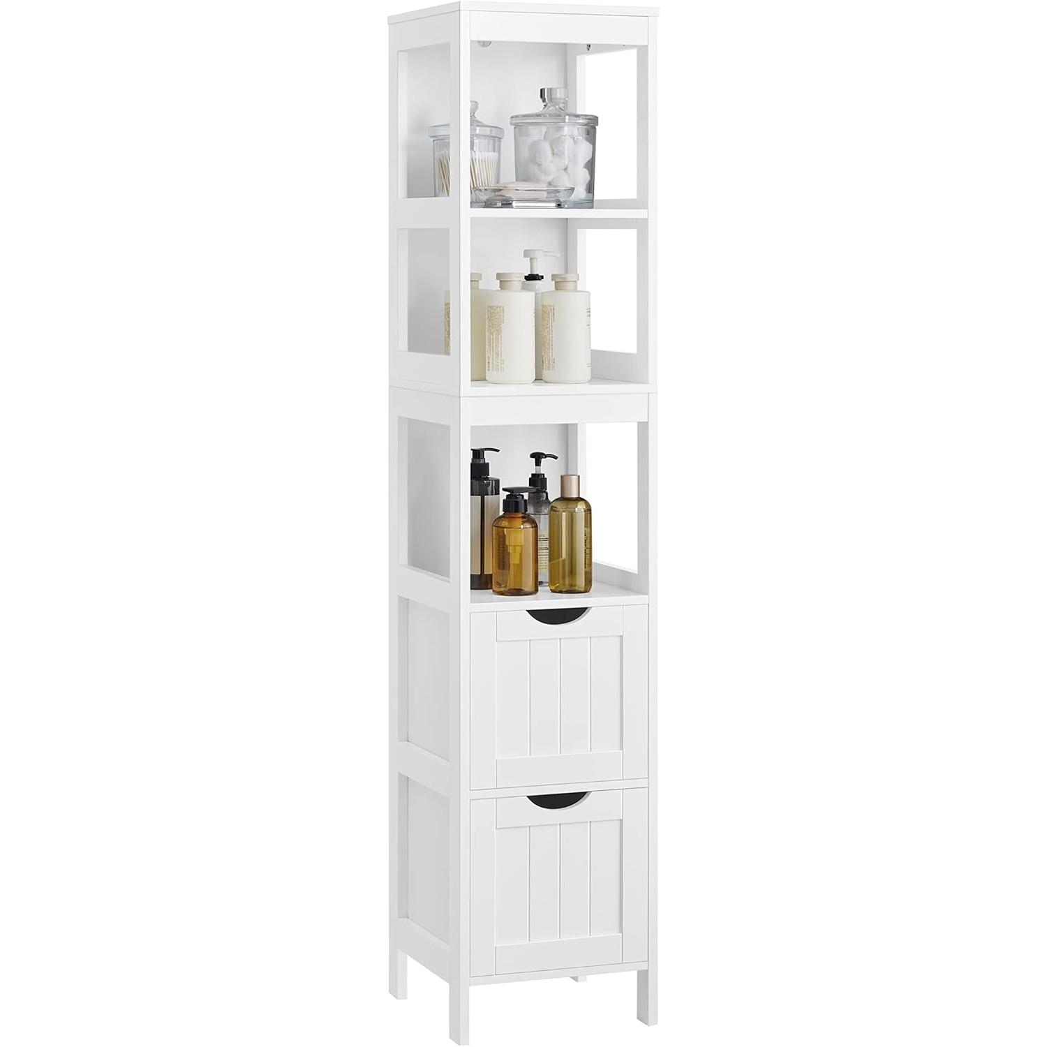 Vasagle Bianco Armadietto Bagno, Felix (30 X 30 X 141.50 Cm)