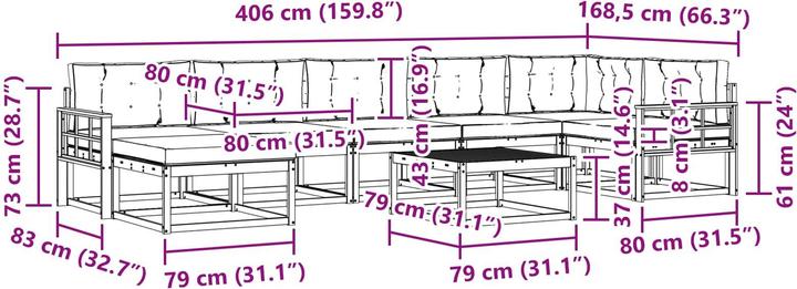Produktbild vidaXL Outdoor-Sofa