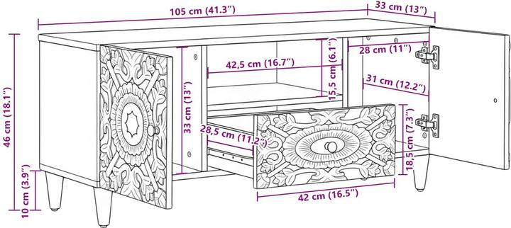 Produktbild vidaXL TV-Schränk (105 x 33.50 x 46 cm)