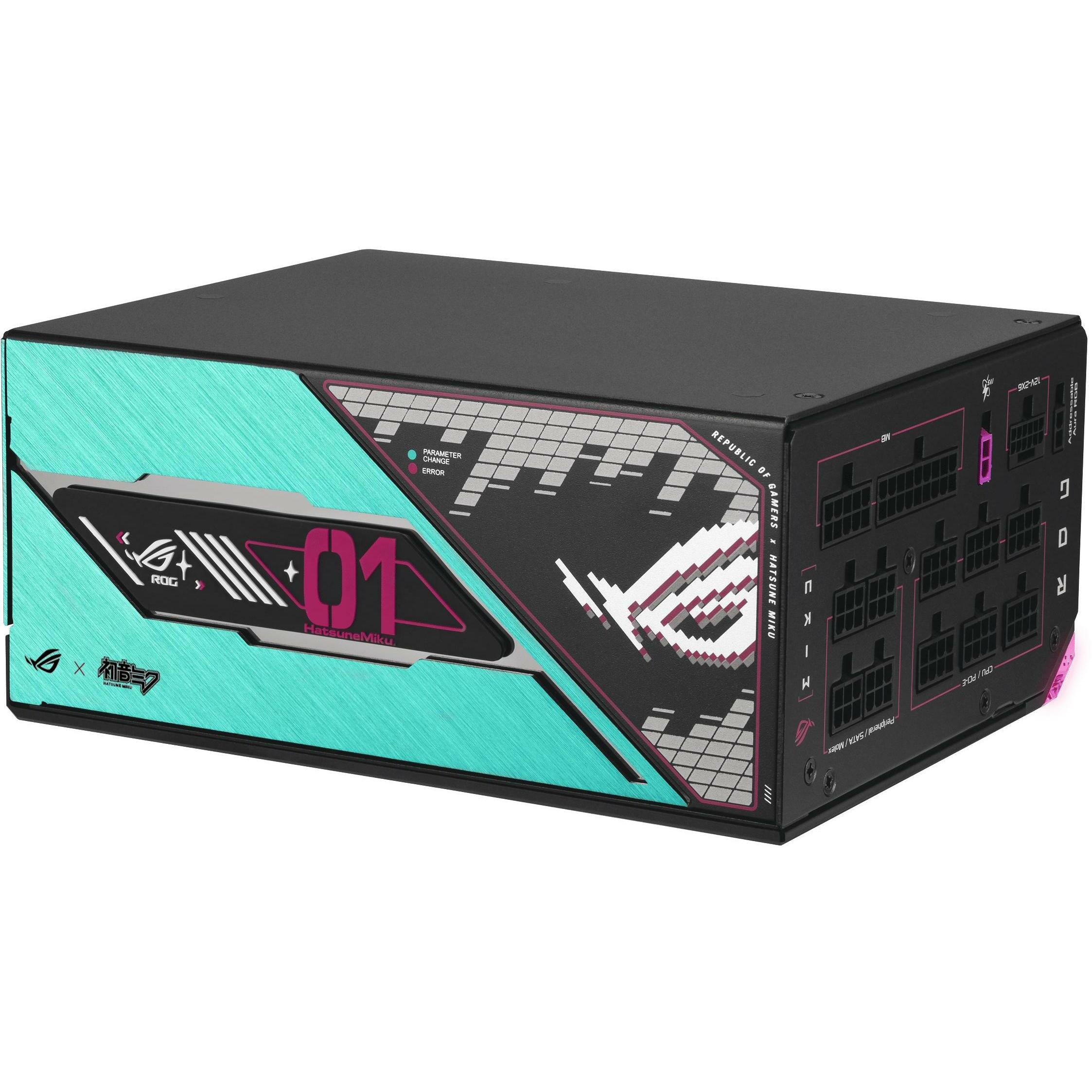 ASUS ROG Thor Platinum III Hatsune Miku Edition (1200 W), PC Netzteil, Türkis, Schwarz, Pink