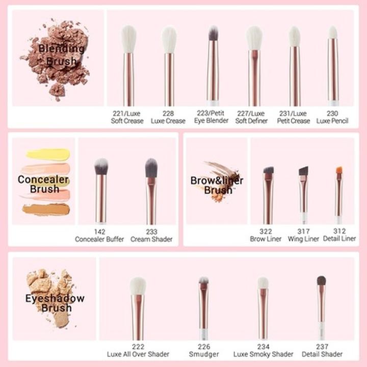 Image du produit NoName 15Pcs Pearl White Rose Gold Professional Makeup Brushes Set Eye Liner Eyeshadow Make-up Tools (Set)