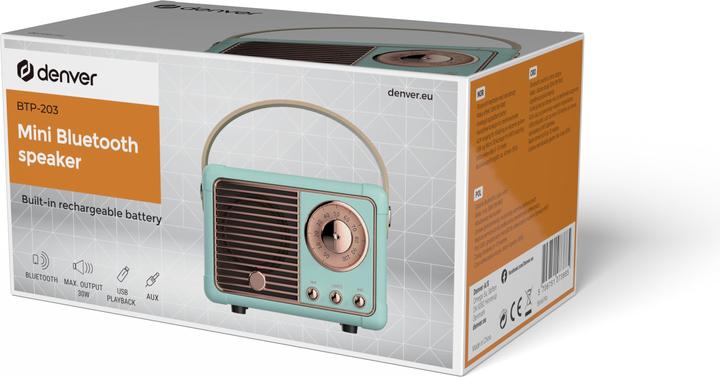 Productafbeelding Denver Retro BT-luidspreker BTP-203 (4 h, Oplaadbare batterij)