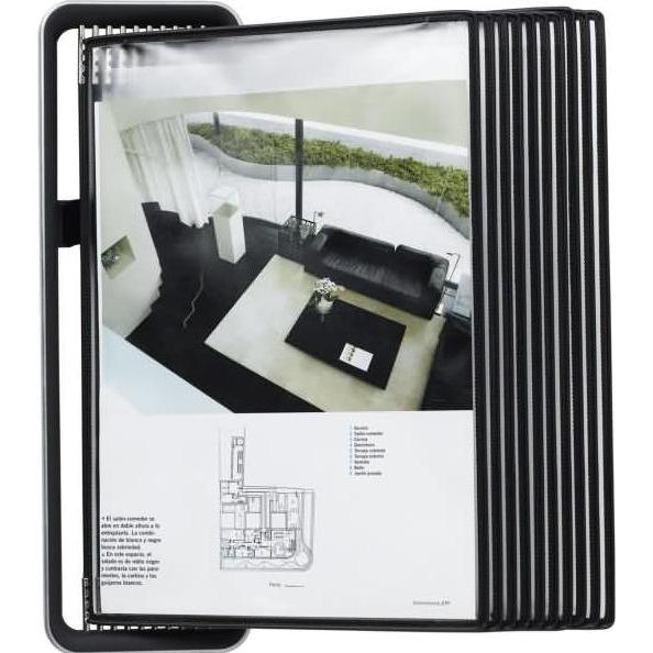 Tarifold, Informationsschild, Sichttafelsystem VEO 714517 DIN A4 schwarz mit 10 St. Sichttafeln