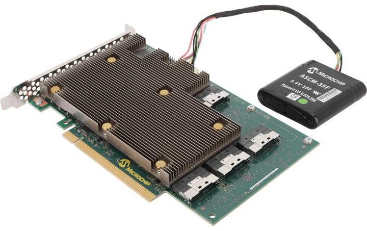 Produktbild Microchip Technology SmartRAID Ultra 3258p-32i /e, SAS-4, Serial ATA III, PCI Express x16, 24 Gbit/s
