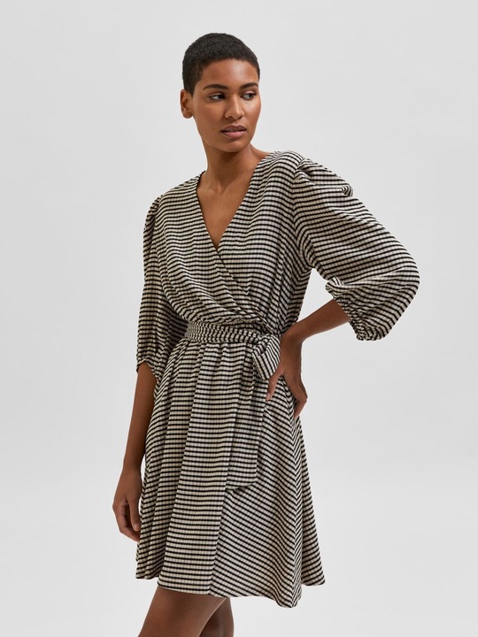 Produktbild Selected Femme Gestreiftes Wickelkleid (S)