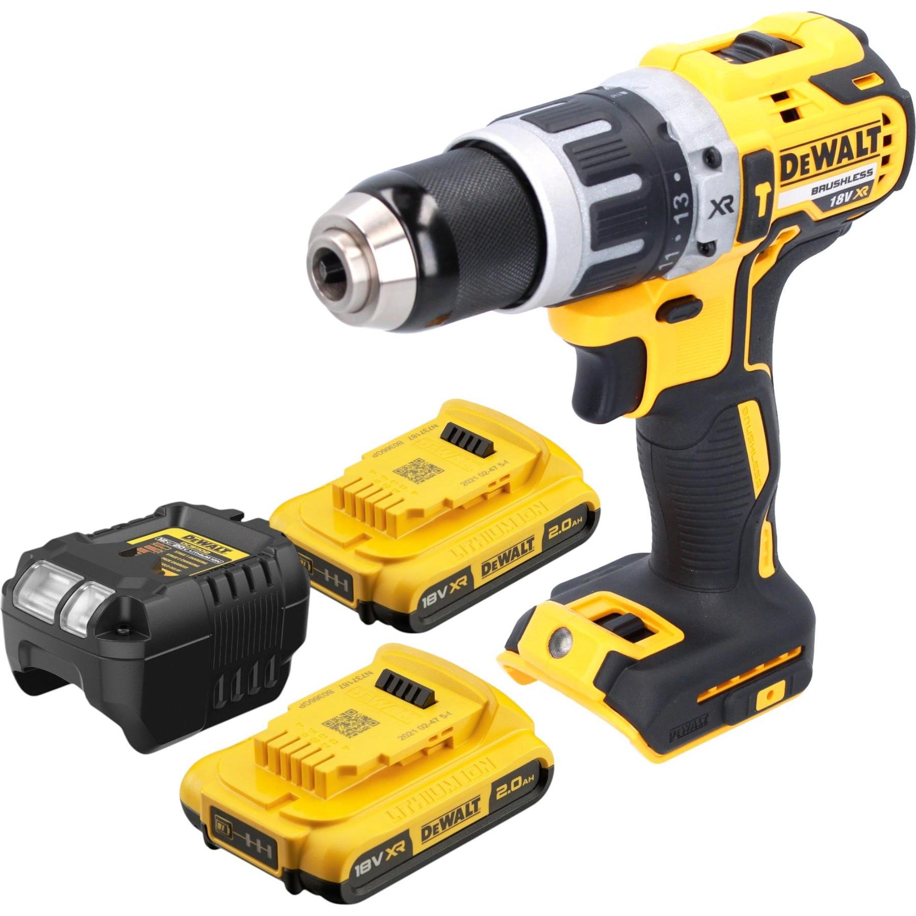 Thumbnail - DeWalt, Bohrmaschine + Akkuschrauber, DCD 796 D2 Akku Schlagbohrschrauber 18 V 70 Nm Brushless + 2x Akku 2,0 Ah + Ladege...