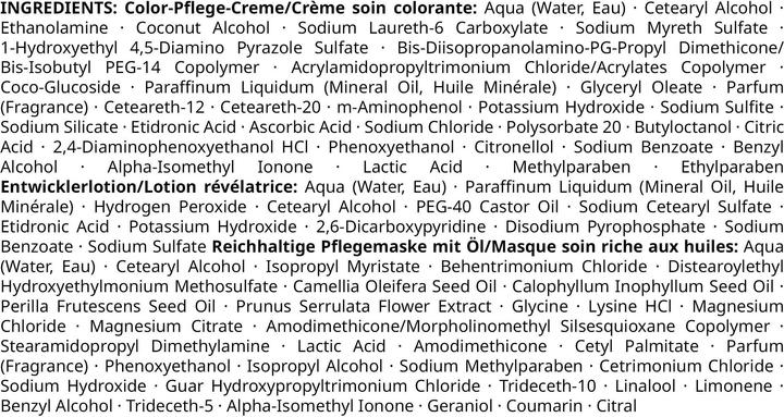 Nutritional values and ingredients Syoss Oleo Intense (5-92)