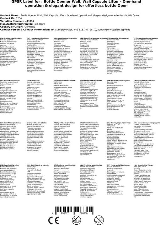 Image du produit Ich-zapfe Décapsuleur mural (Décapsuleur)