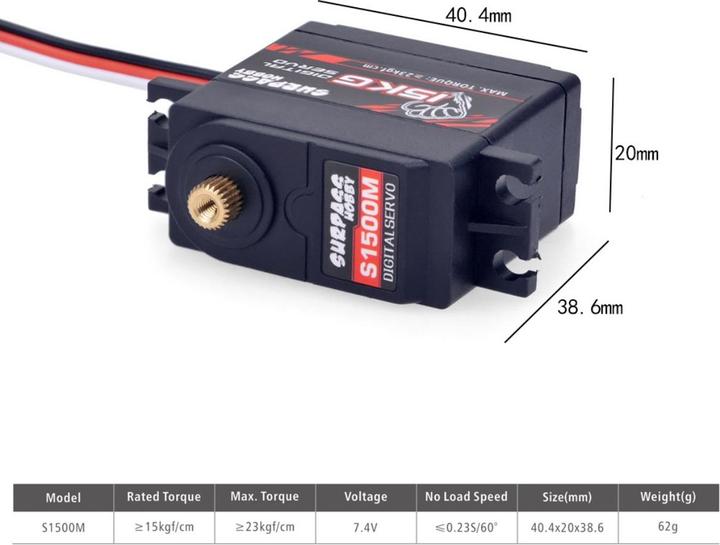 Actual product image Surpass Hobby Servo 15KG S1500M