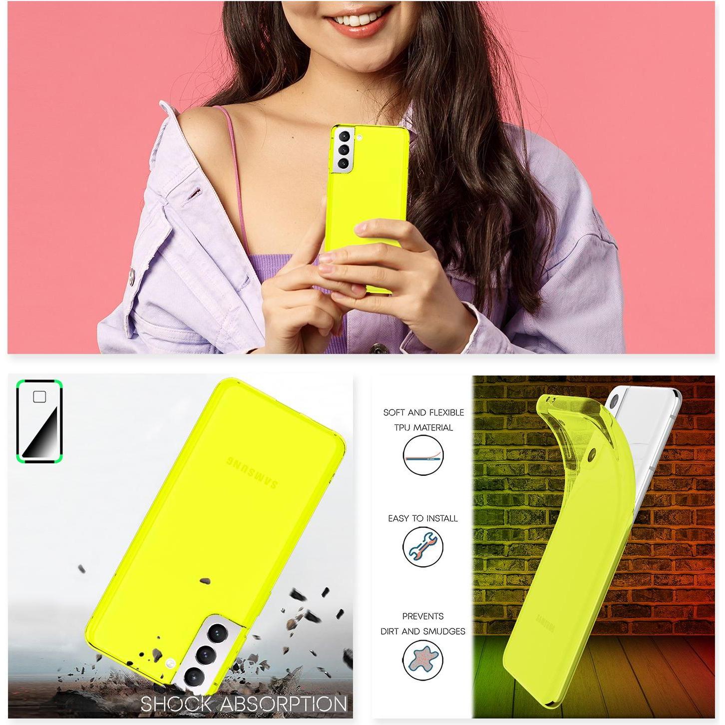 Thumbnail - Nalia Klare Neon Handyhülle (Samsung Galaxy S21+), Smartphone Hülle, Gelb
