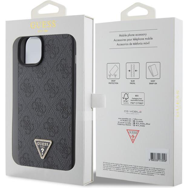 Thumbnail - Guess iPhone 15 Plus Strass Triangle Metal Logo Case (Apple iPhone 15 Plus), Smartphone Hülle, Schwarz