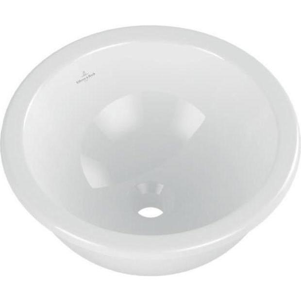 Villeroy & Boch, Lavandino, V&B LOOP & FRIENDS lavabo da incasso senza cassetta, rotondo d= 450mm bianco (450 mm, 450 mm)