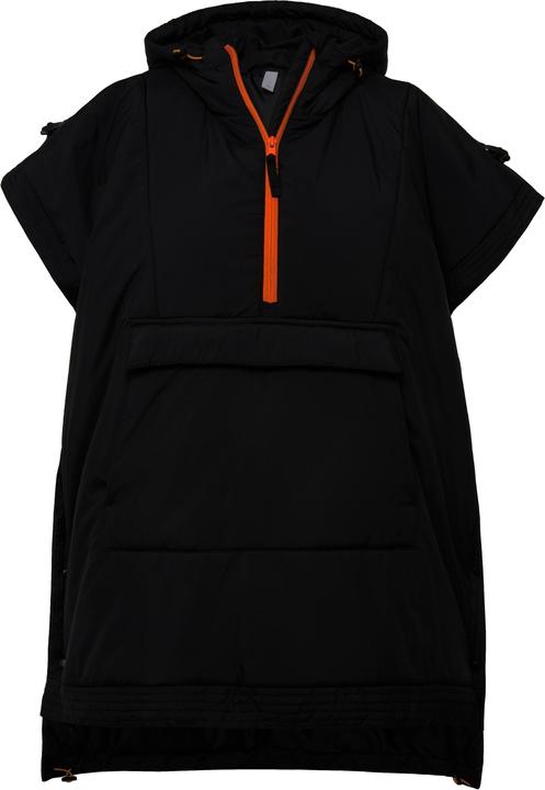 Image du produit Studio Untold Gilet style poncho à capuche, fermeture éclair contrastante et poche kangourou, unisexe (XL)