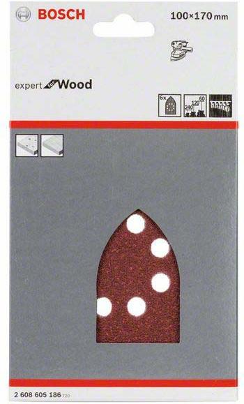 Image du produit Bosch Professional Zubehör Feuille abrasive C430, 100 x 170 mm, 60, 120, 240, 8 trous, auto-agrippant, pack de 6 (60, 120, 240)