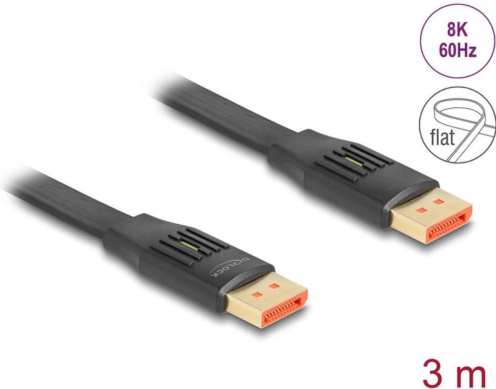 Produktbild Delock DisplayPort Flachbandkabel 8K 60 Hz 3 m (3 m, DisplayPort, 1.4)