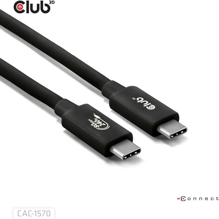 Produktbild Club 3D Club3D Kabel USB C zertifi. PD240W/4K540Hz/80Gbps 1,2m St/St retail (1.20 m, USB 4.0, 240 W)