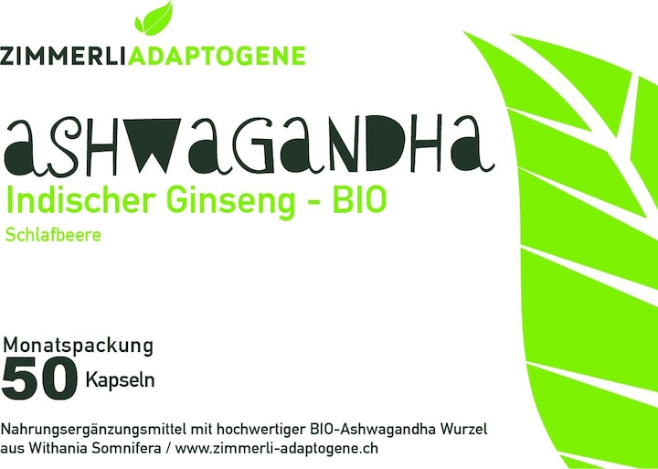 Produktbild Zimmerli Adaptogene Ashwagandha Kapseln (BIO) 50 Kapseln (1 Stück, Kapseln, 25 g)