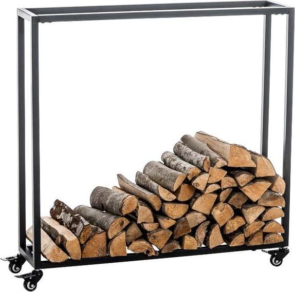 Swisshandel24 Kaminholzständer Hetta 25x100x150 cm, schwarz