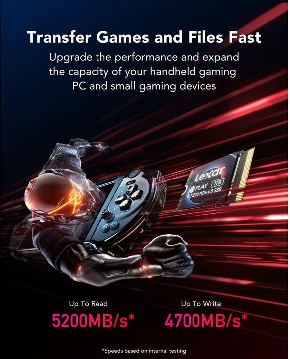 Productafbeelding Lexar SSD PLAY drive PCIe4.0 2230 5200/4700MB/s (1000 GB, M.2 2230)