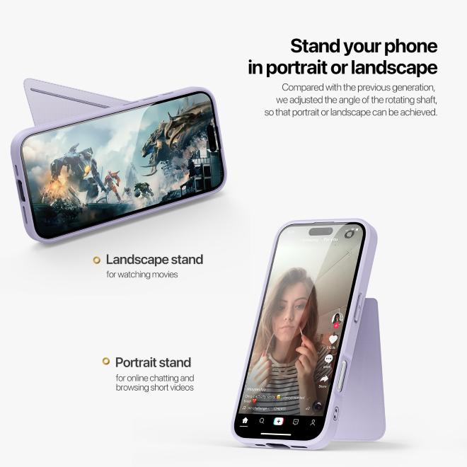 Image du produit Dux Ducis Étui pour iPhone 16 avec emplacement pour carte - Violet (Apple iPhone 16)