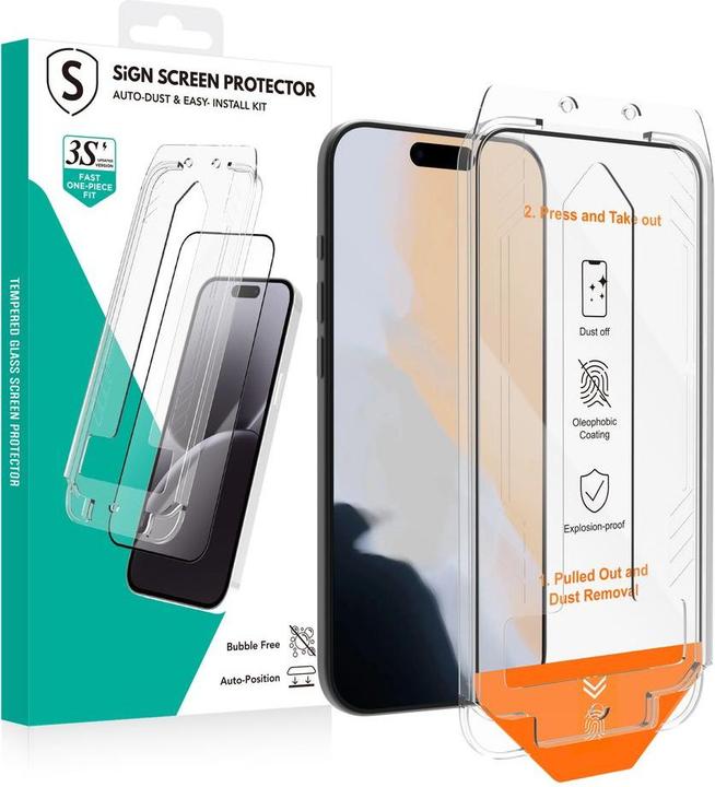 Actual product image SIGN Screen Protector for iPhone 17 Pro with dust free applicator (Apple iPhone 17 Pro)