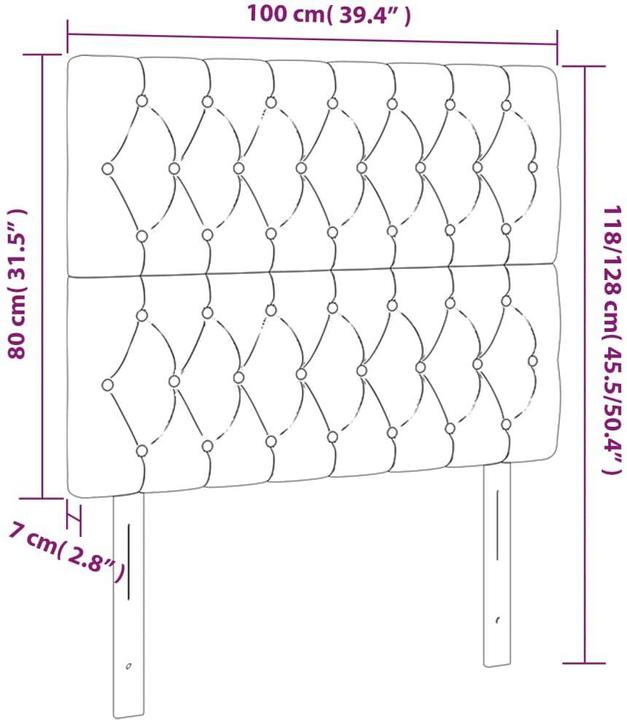 Immagine prodotto vidaXL Mathew (100 x 7 x 128 cm)