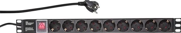 LogiLink NWSZ Steckdosenleiste 19" 9x su Schalter juoda (9 x, CEE 7/7, 2 m)