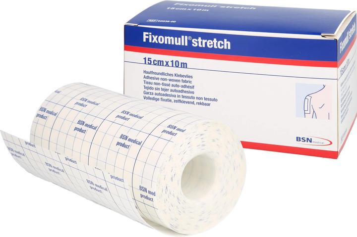 Actual product image Kohlpharma Fixomull Stretch 10 m x 15 cm Adhesive fleece for full-surface dressing fixation Reimport