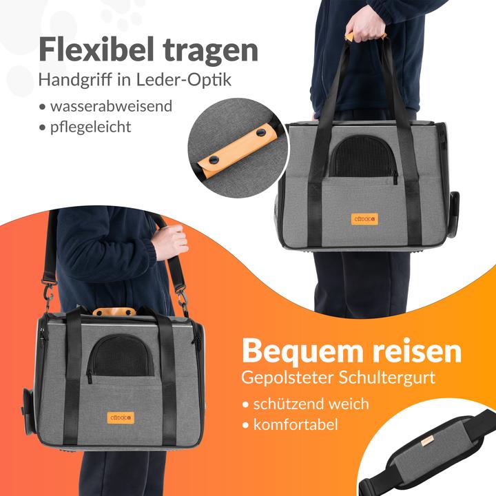 Produktbild Cadoca Haustiertragetasche (Katze, Reflektoren, Faltbar, Waschbar, Komplett zu öffnen)