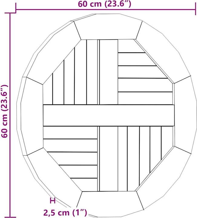 Produktbild vidaXL Tassilo (60 x 60 x 2.5 cm)