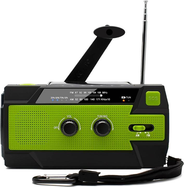 Produktbild Grafner Kurbelradio Solar USB LED Akku Camping Survival Notfallradio KR11064 (AM, FM)