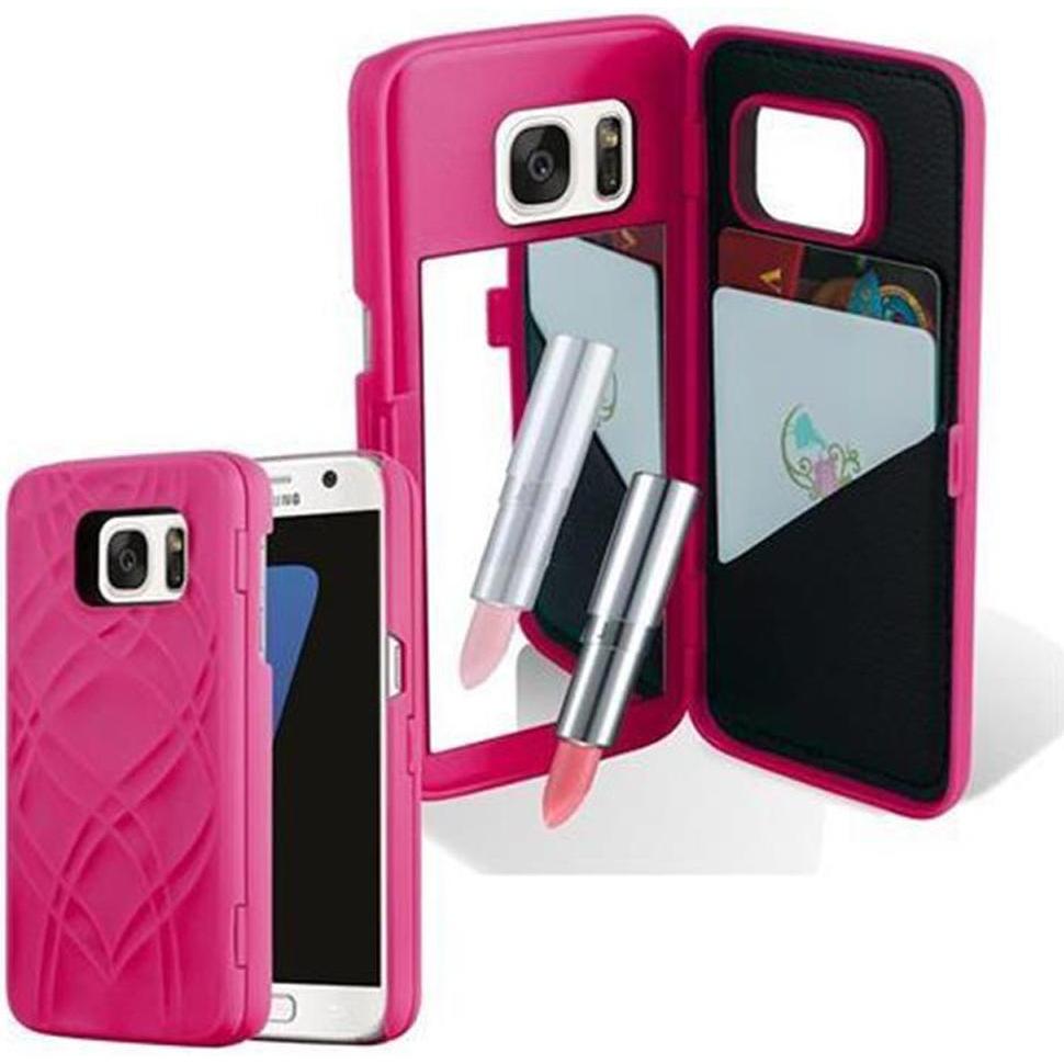 Cadorabo Hard Cover Mirror Hülle (Samsung Galaxy S7), Smartphone Hülle, Rosa