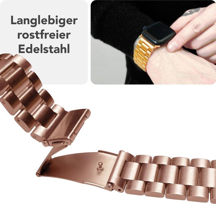 Produktbild Nalia Mova Edelstahl-Armband für Apple Watch, Metallarmband gebürstet - Stabil, Rostfrei & Matt (Edelstahl 316L)
