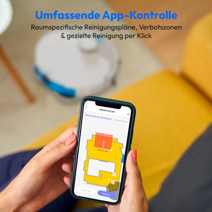 Produktbild Medion Saug- und Wischroboter MD 12039 X55 SW+ Grau/Weiss (10000 Pa)