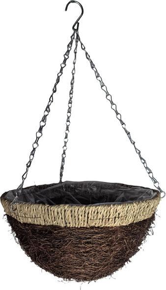 Garden Center Hanging flower pot, wood, brown (36 x 25 cm)