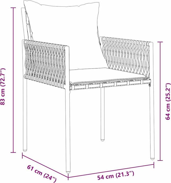 Produktbild vidaXL Garten Essgruppe (80 x 80 x 73 cm)