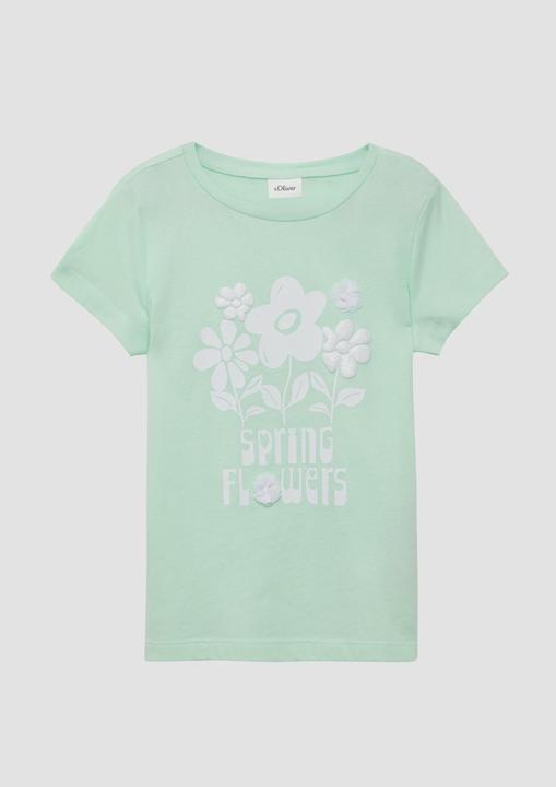 Produktbild S.Oliver T-Shirt T-Shirt mit Glitzerprint und Applikation im Loose Fit (116, 122)