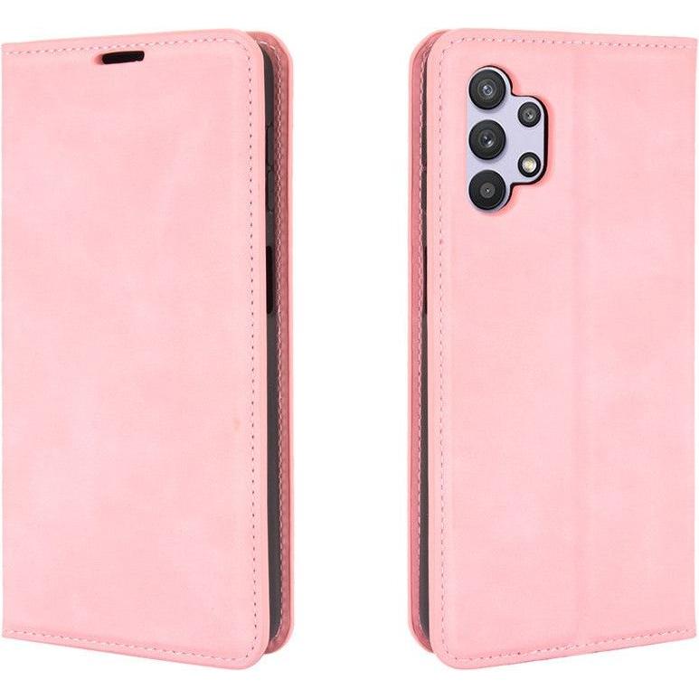 Cover-Discount Galaxy A32 5G - Seidige Stand Flip Case Hülle rosa (Samsung Galaxy A32 5G), Smartphone Hülle, Rosa