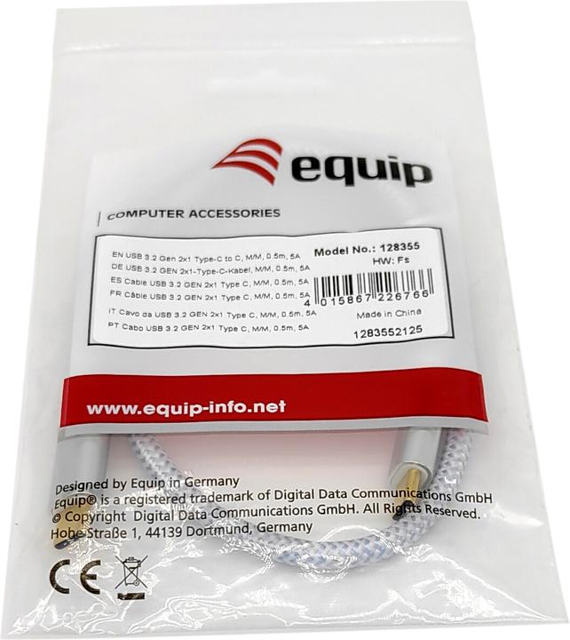 Image du produit equip Câble USB 3.2 C -> C mâle/mâle (1 m, 100 W)