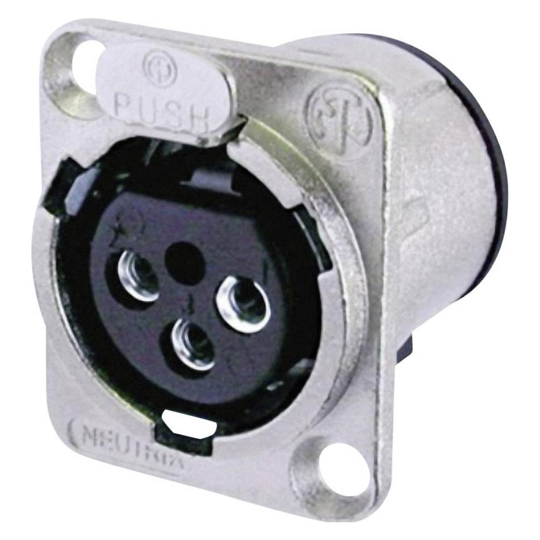 Neutrik Argento Nc3fd-V Connettore Xlr Presa A Flangia, Contatti Diritti Numero Di Poli: 3 Si, Connettore Audio,