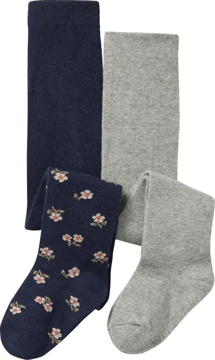 Produktbild Vertbaudet 2er-Pack Baby Mädchen Strumpfhosen, uni und mit Blumenmuster (2er Pack, 18)