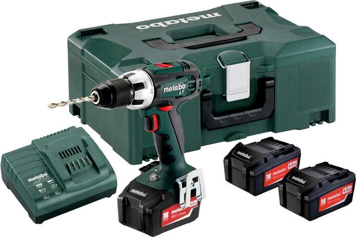 Actual product image Metabo 18 volt cordless drill driver BS 18 LT set + 3xLi-Power battery packs + MetaLoc case (Rechargeable battery operated)