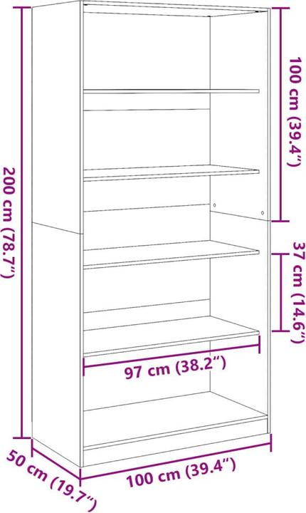 Produktbild vidaXL Kleiderschrank (100 x 50 x 200 cm)
